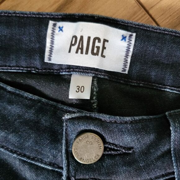 Paige Verdugo Crop Mid Rise Slim Skinny Jean in Midlake Tonak Dark Wash - Picture 8 of 9